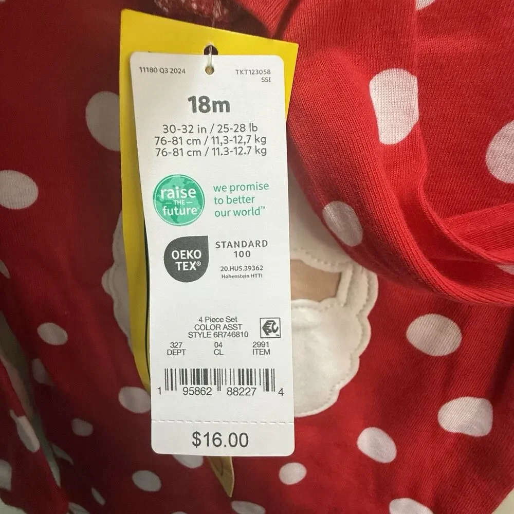 Carter's Just One You Baby Christmas Pajamas 2 Piece Set 18 Months NWT Santa Red